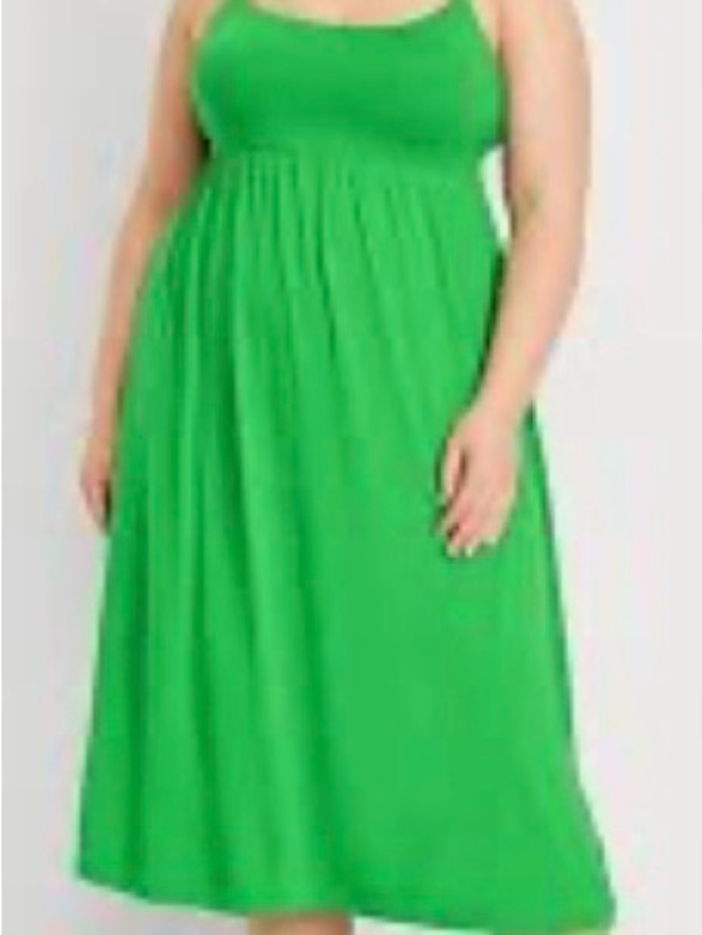 Plus-Size 2X Old Navy Green Cami Empire-Waist Midi Dress - Picture 1 of 3